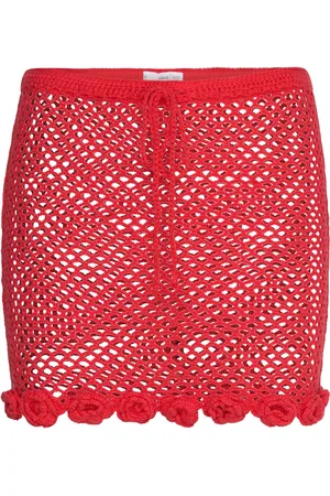 MANGO Crochet Floral Mini-Skirt