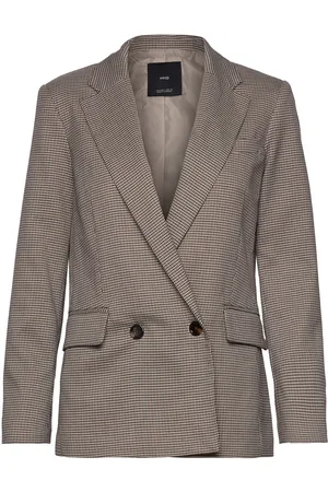 MANGO Micro-Houndstooth Double-Breasted Jacket