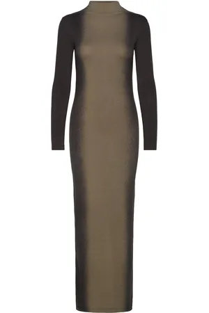 Rabens Saloner Graffiti Long Jersey Dress - Lykka Khaki Rabens Sal R