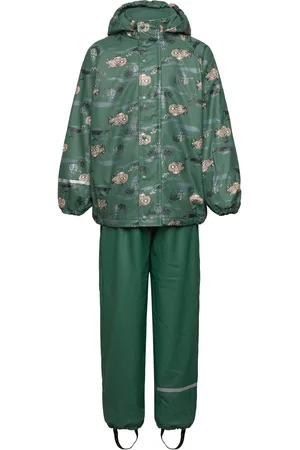 CeLaVi Rainwear Set - Aop, W. Fleece Green