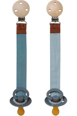 Fabelab Pacifier Strap - Blue Spruce Mix - 2 Pack Blue