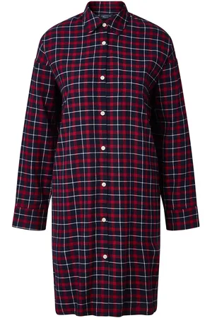 Lexington Luna Organic Cotton Checked Flannel Nightshirt Red