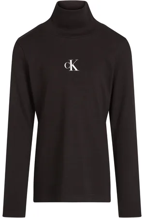 Calvin Klein Rib Slim Ls Roll Neck Top Black