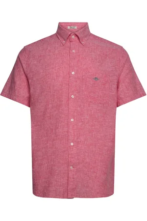 GANT Reg Cotton Linen Ss Shirt Pink