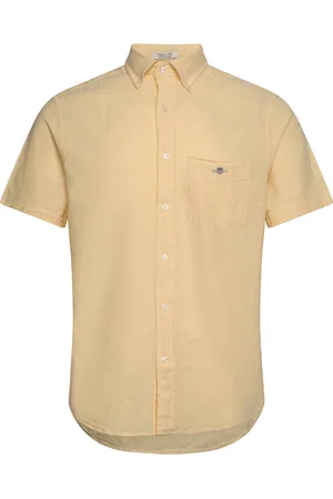 GANT Reg Cotton Linen Ss Shirt Yellow
