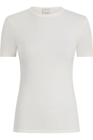 Calvin Klein Modal Rib Slim Ss Top Cream