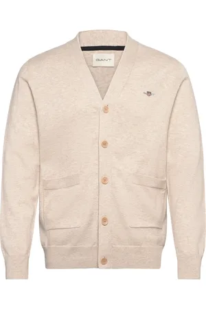 GANT Classic Cotton V-Cardigan Cream