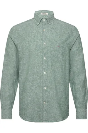 GANT Reg Cotton Linen Shirt Green