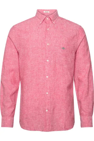GANT Reg Cotton Linen Shirt Red