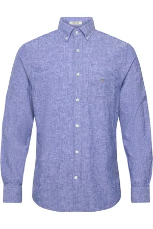 GANT Reg Cotton Linen Shirt Blue