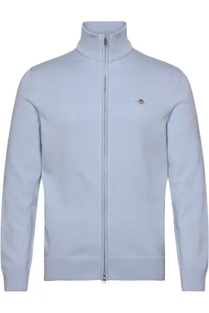GANT Casual Cotton Zip Cardigan Blue