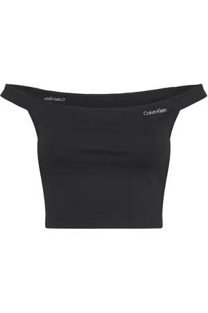 Calvin Klein Logo Bardot Milano Top Black
