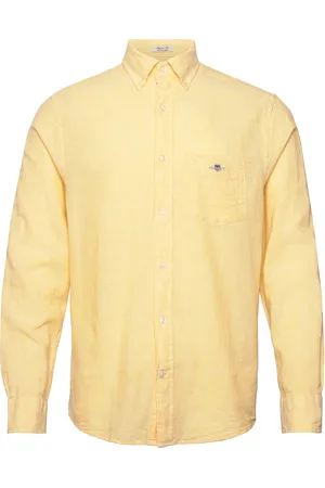 GANT Reg Cotton Linen Shirt Yellow