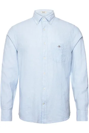 GANT Reg Cotton Linen Shirt Blue