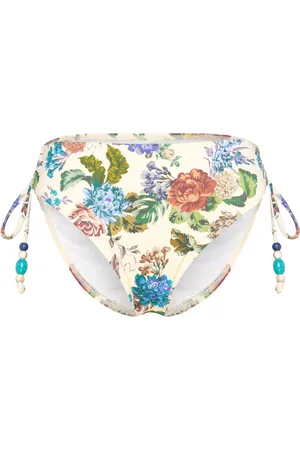 By Malina Cara Mid Rise Bikini Bottom Cream
