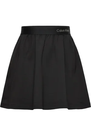 Calvin Klein Punto Logo Flare Skirt Black