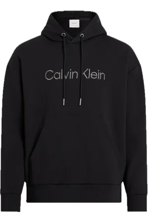 Calvin Klein Textured Embroidery Logo Hoodie Black
