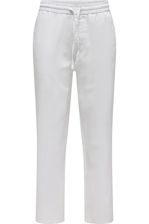 Only & Sons Onssinus Loose 0007 Cot Lin Pant Noos White