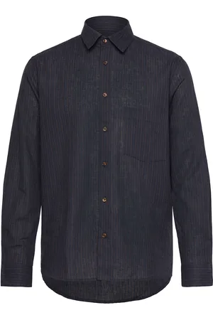 Mads Norgaard Cotton Linen Sune Stripe Shirt Black