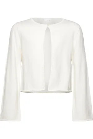 MANGO Fine-Knit Cotton Cardigan White