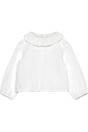 MANGO Cheesecloth Cotton Blouse White
