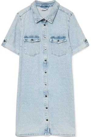 VERO MODA Vmjennie Ss Short Denim Dress Ga Noos Blue