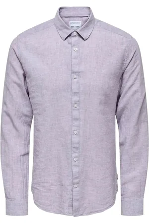Only & Sons Onscaiden Life Ls Solid Linen Shirt Noos Purple