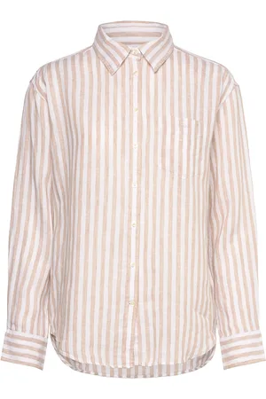 GANT Rel Striped Linen Shirt Beige