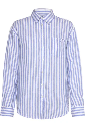 GANT Rel Striped Linen Shirt Blue