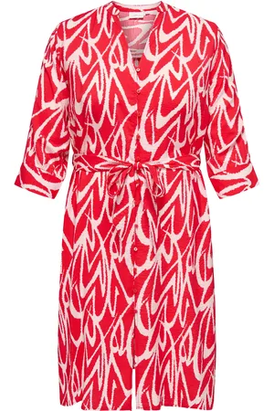 ONLY Carolivera 3/4 Knee Shirt Dress Aop Red
