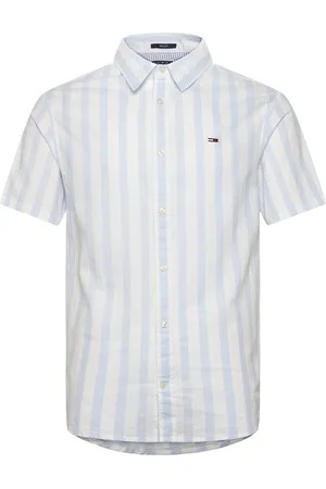 Tommy Hilfiger Tjm Reg Linen Blend Stp Ss Shirt Blue