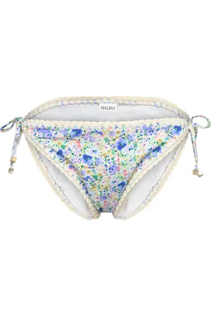By Malina Ally Crochet Trimmed Bikini Bottoms Blue