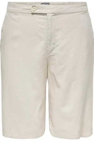 ONLY Carcaro Hw Linen Bl Bermu Shorts Beige