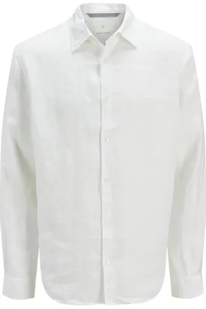 JACK & JONES Jprcclawrence Linen L/S Shirt Sn White Jack & J S