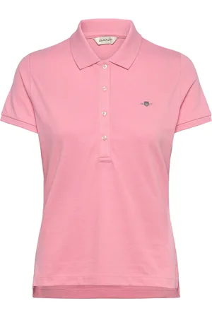 GANT Slim Sheild Cap Sleeve Pique Polo Pink