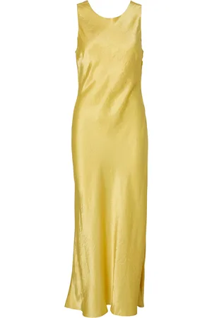SELECTED Slfselene Sl Cowl Back Midi Dress B Yellow