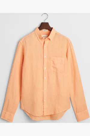 GANT Reg Gmnt Dyed Linen Shirt Orange