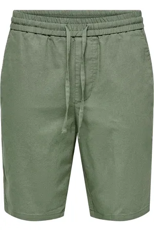 Only & Sons Onslinus 0007 Cot Lin Shorts Noos Green