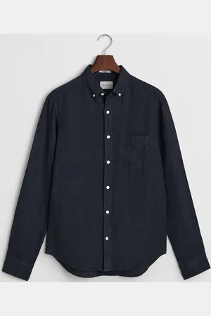 GANT Reg Gmnt Dyed Linen Shirt Navy