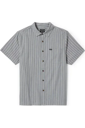 Brixton Cru Oxford Stripe S/S Wvn Grey