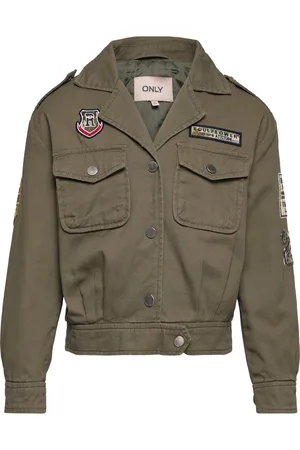 ONLY Kogstine Short Badges Jacket Otw Khaki