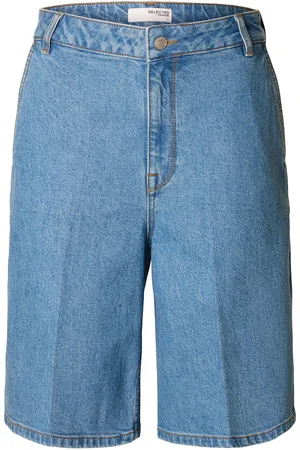 SELECTED Slfevelyn Hw Bermuda Denim Shorts Blue