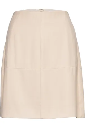 Calvin Klein Viscose Twill Mini Skirt Beige