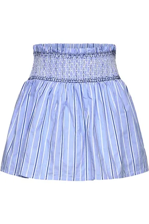 MANGO Short Pleated Skirt Blue