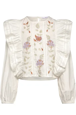 MANGO Floral Embroidered Blouse