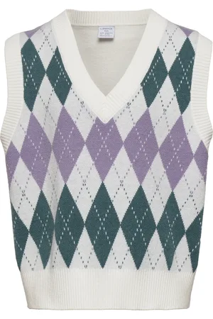Lindex Sweater Vest Argyle Patterned