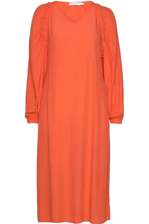 Coster Copenhagen Long Dress In Acetate Orange