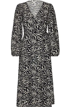 Object Objleonora L/S Wrap Midi Dress Noos