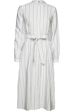 Tommy Hilfiger Vis Stripe Midi Shirt Dress Ls Blue