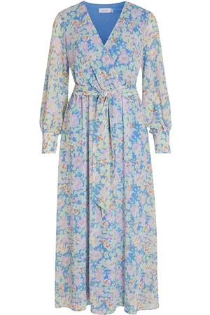VILA Viastrid L/S Ankle Dress / Ka/Su Blue